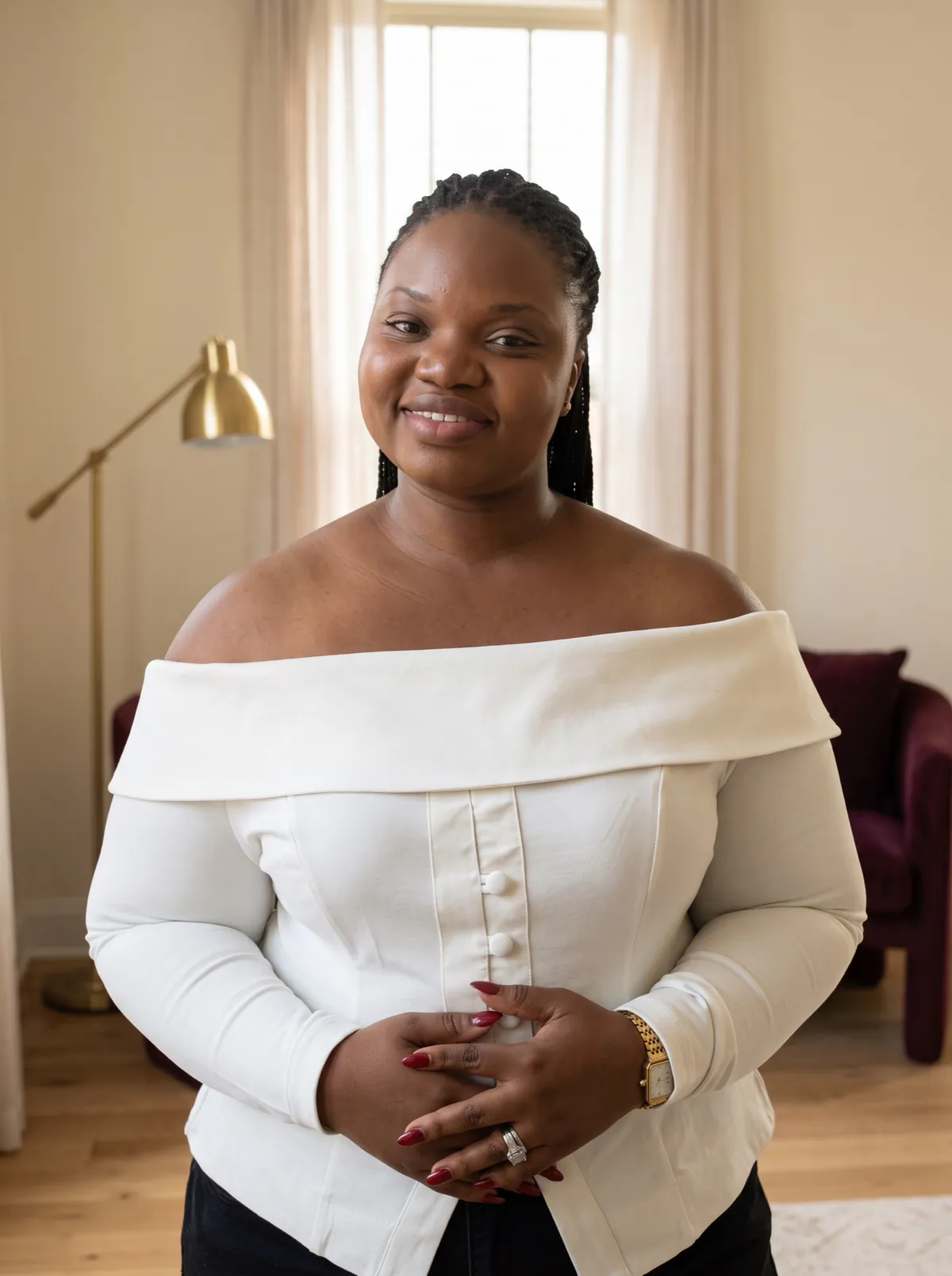 Naomi Bortequaye in a contemporary residence